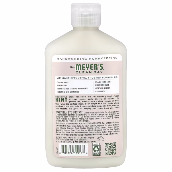 Mrs. Meyers Clean Day, Baking Soda Cream Cleanser, Apple Blossom, 16 fl oz (473 ml) - Image 2