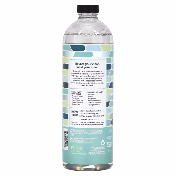 Therapy Clean, Tub & Tile, Plant-Based Cleaner, Grapefruit Zest, 24 fl oz (710 ml) - Image 2