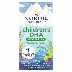 Nordic Naturals, Children's DHA, Ages 3+, Berry Lemonade, 120 Mini Chewable Soft Gels (125 mg per Soft Gel)