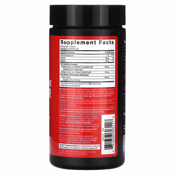 SIXSTAR, Testosterone Booster, 60 Caplets - Image 2
