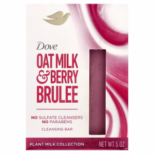 Dove, Plant Milk Cleansing Bar Soap, Oat Milk & Berry Brulee, 5 oz
