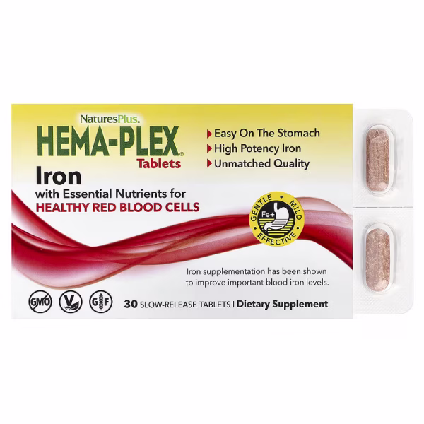 NaturesPlus, Hema-Plex® Iron, 30 Slow-Release Tablets
