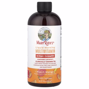 MaryRuth's, Liquid Morning Multivitamin + Hair Growth, Peach Mango, 15.22 fl oz (450 ml)