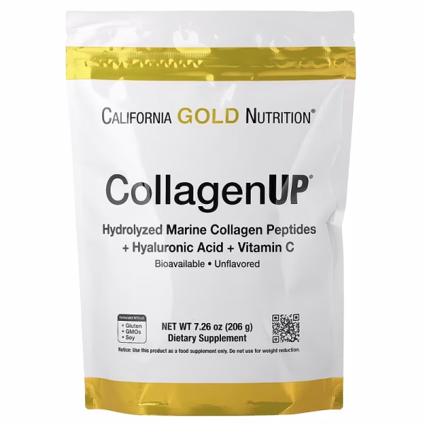 California Gold Nutrition, CollagenUP®, Hydrolyzed Marine Collagen Peptides with Hyaluronic Acid and Vitamin C, Unflavored, 7.26 oz (206 g)