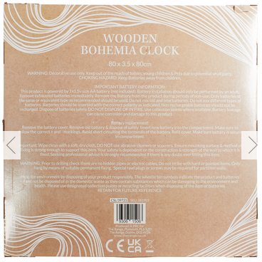Wooden Bohemia Clock - Natural - Image 3